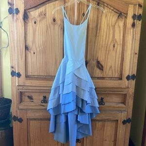 Elegant Blue Layered Kids Dress